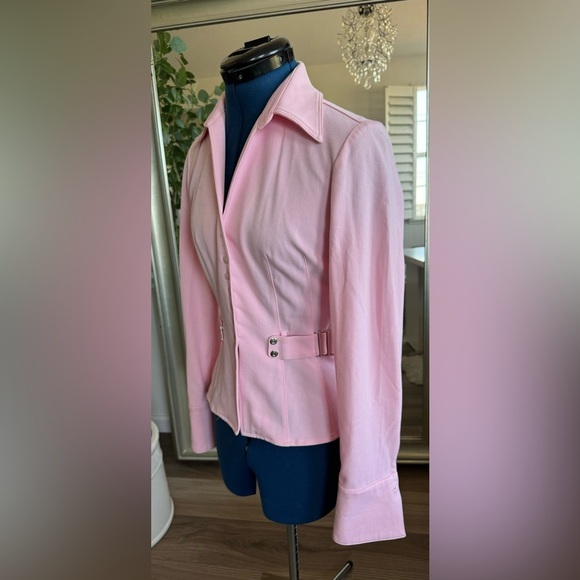 Vintage 90s Y2K Vertigo Light Baby Pink Button Up Shirt Jacket Size S - Picture 6 of 15
